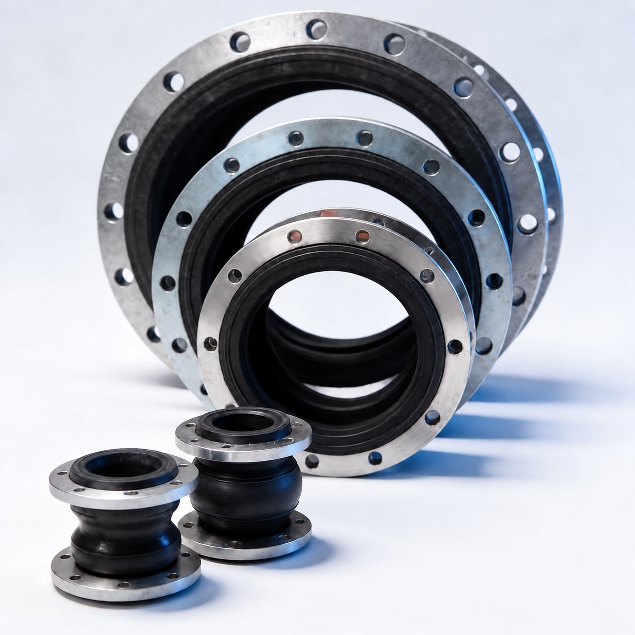 Armflex rubber bellows in a range of sizes for industrial piping applications